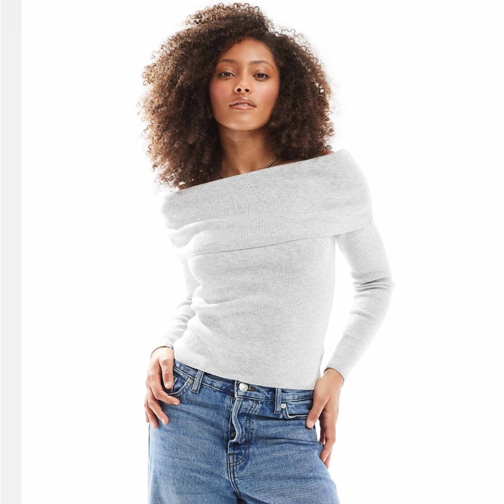 Cotton On Everfine Rib Off the Shoulder sweater